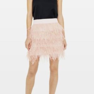 Club Monaco Blush Pink Ostrich Feather Skirt